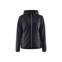 Strikkejakke med softshell og hette dame Mørk - Blåkläder