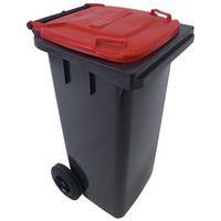 Avfallsbeholder 120 l, inkl. lokk, Volum: 120 L, Åpning: Skyv, Materiale: Plast, Søppelkasse