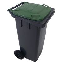 Avfallsbeholder 120 l, inkl. lokk, Volum: 120 L, Åpning: Skyv, Materiale: Plast, Søppelkasse