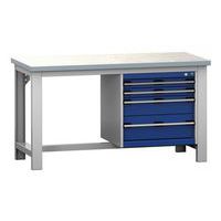 Cubio arbeidsbenk med 4 skuffer - Bredde 150 cm - linoleum - Bott