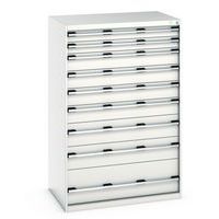 Skap med 9 skuffer Cubio – 1600x1050x750 mm – Bott