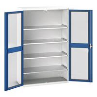 Skap Verso med gjennomsiktige dører og 4 hyller 1300x550x2000 – Bott