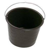 20 liter sort rund bøtte i polyetylen med hank - Mondelin