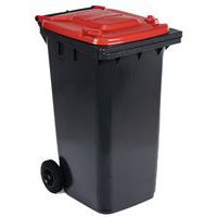 Søppeldunk 240 liter, inkl. lokk, Volum: 240 L, Åpning: Sving, Materiale: Plast, Søppelkasse