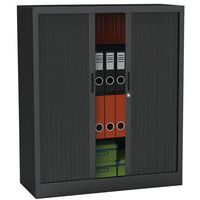 Premium ensfarget skap med tambour-dører - Høyde 136 cm