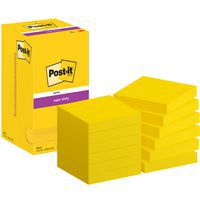 Post-it® Super Sticky 76x76 mm 12 gule blokker - Post-it®