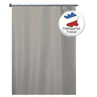 Ensfarget dusjforheng polyester med ringer - Beige - Arvix