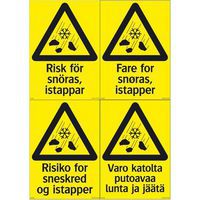 Varselskilt - Risiko for snøras, istapper - Systemtext