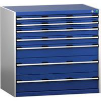 Skap med skuffer SL-10710-7.2 med 7 skuffer for tung last – Bott