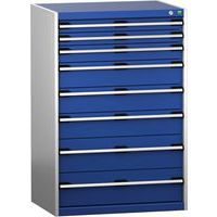 Skap med 9 skuffer Cubio – 1600x800x650 mm – Bott