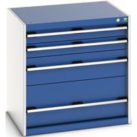 Skap med skuffer Cubio – 800x800x650 mm – Bott