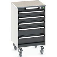 Mobilt skuffeskap Cubio SLR-557-5.3 - Bott