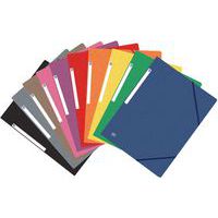 Topfile A4-mappe med strikk med 3 klaffer - Blankt kort - Assorterte farger