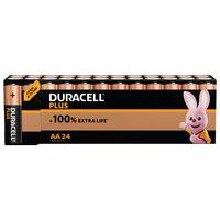 Plus 100 % AA alkalisk batteri - 24 enheter - Duracell