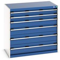 Skap med 6 skuffer Cubio – 1050x650x1000 mm – Bott
