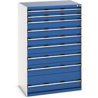Skap med 9 skuffer Cubio – 1600x1050x750 mm – Bott