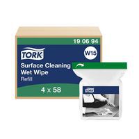 Våtservietter for overflaterengjøring, W15 Refill – Tork
