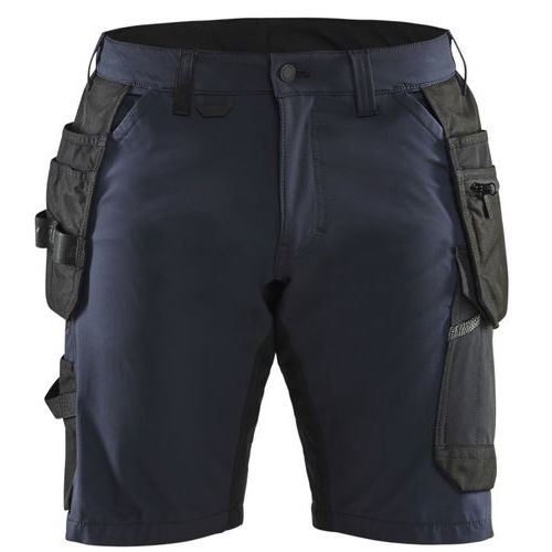 Håndverksshorts i 4-veisstretch Mørk marineblå/Svart