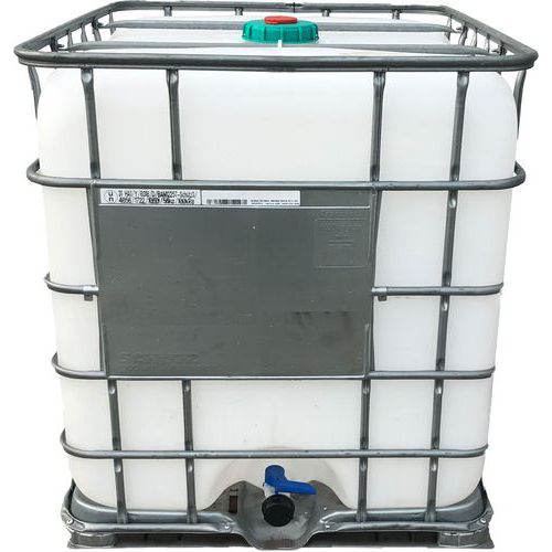 Rekondisjonert IBC-beholder med ramme og kran, 1000 L
