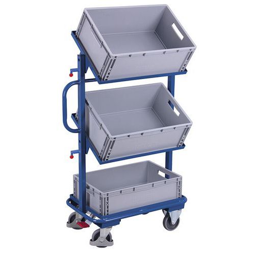 Vogn med europeiske standardbeholdere - 610 x 410 mm - Kapasitet 200 kg Vogn med europeiske standardbeholdere - 610 x 410 mm - Kapasitet 200 kg