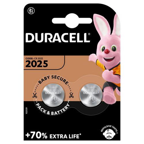 Litiumknappebatterier CR2025 - Pakning à 2 - Duracell