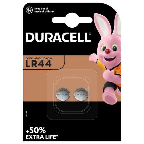 LR44 V13GA alkalisk myntcellebatteri - Pakning à 2 - Duracell