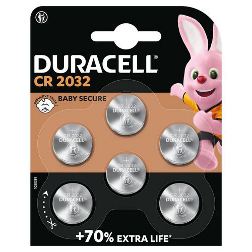 2032 litiummyntbatterier - Pakning à 6 - Duracell