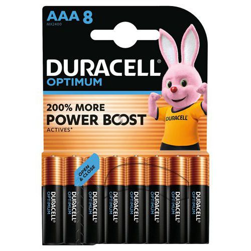 Optimum AAA alkalisk batteri - 4, 6 eller 8 enheter - Duracell