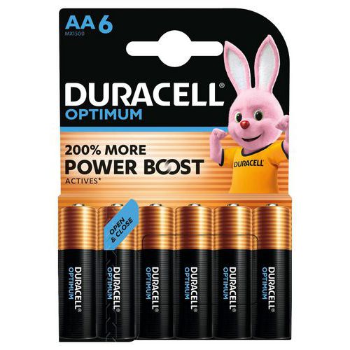 Optimal AA alkalisk batteri - 4 - 6 eller 8 enheter - Duracell