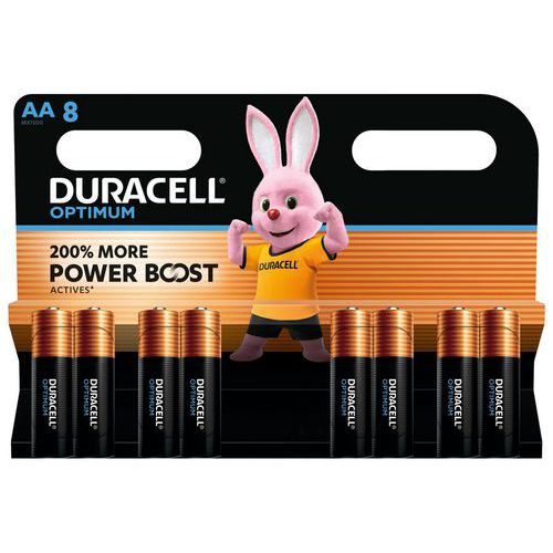 Optimum AA alkalisk batteri - 8 enheter - Duracell