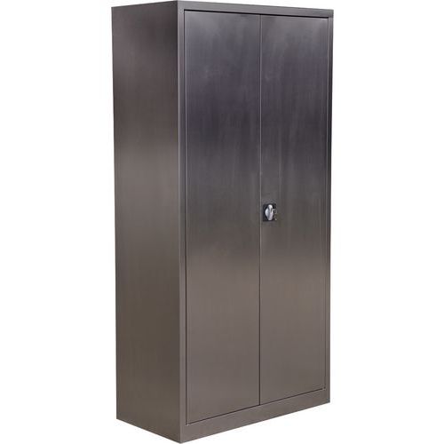 Oppbevaringsskap i rustfritt stål, mål 2x1x0,5 meter