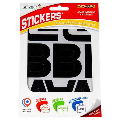 Selvklebende bokstaver til tilpasset skilting - høyde 60 mm - Novap