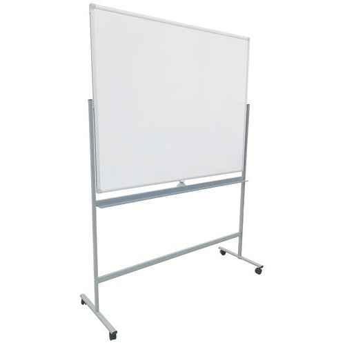 Mobil whiteboard med pennehylle, vendbar - Manutan Expert