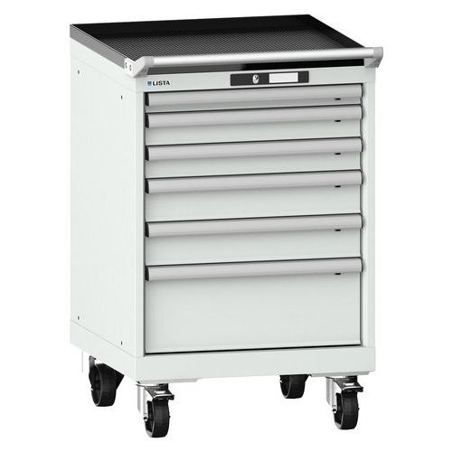 Mobil verktøyskap 27x27E, 564 x 572 x 890 mm, 6 skuffer - Lista