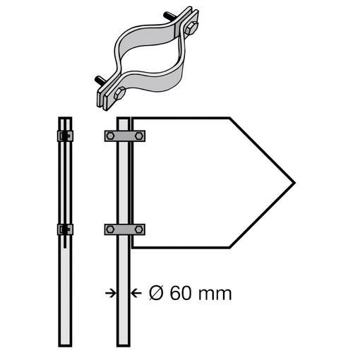 Pileskiltklemme dobbel - Systemtext