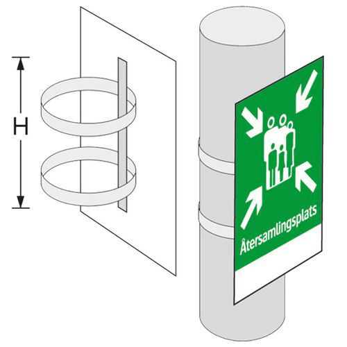 Stolpefeste for plane skilt - Systemtext