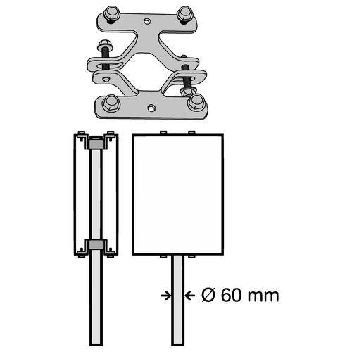 Stolpefeste dobbelt for kantbøyde skilt - Systemtext