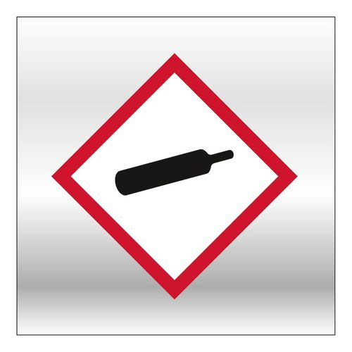 Rørmerking GHS04-piktogram Gass under trykk - Systemtext