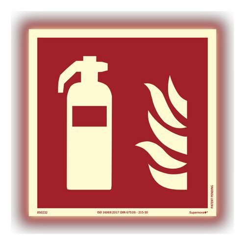Skilt Supernova+ Brannslukker - Systemtext