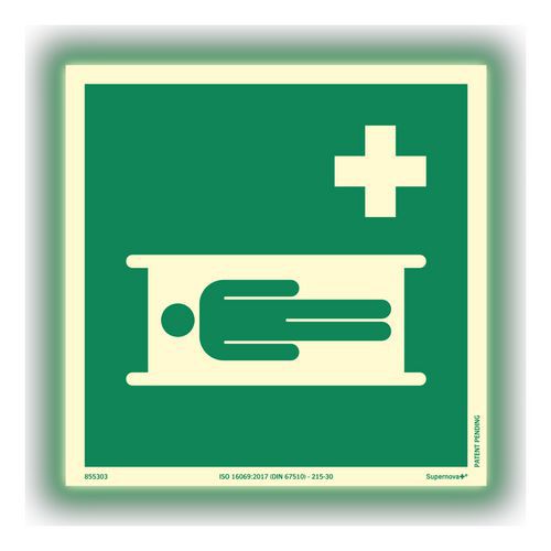 Skilt Supernova+ Syke­båre - Systemtext