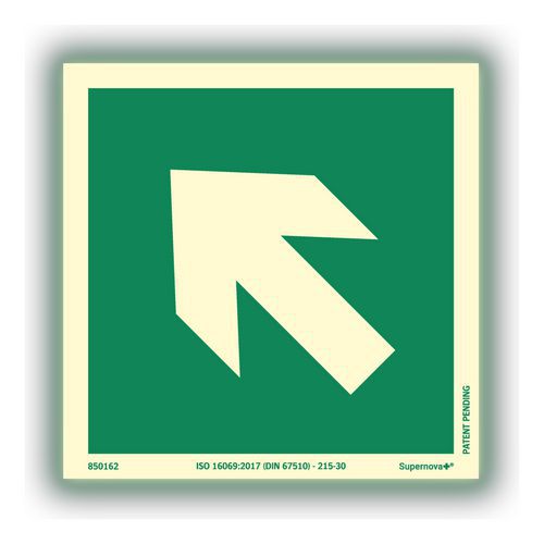 Skilt Supernova+ Henvisningspil diagonal - Systemtext