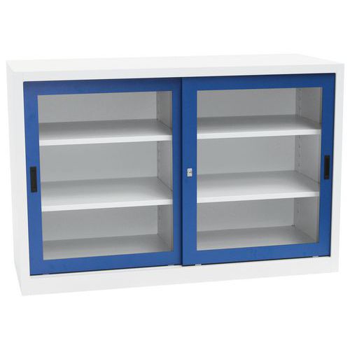 Skap Manutan CH 100 cm med transparente dører, bredde 150