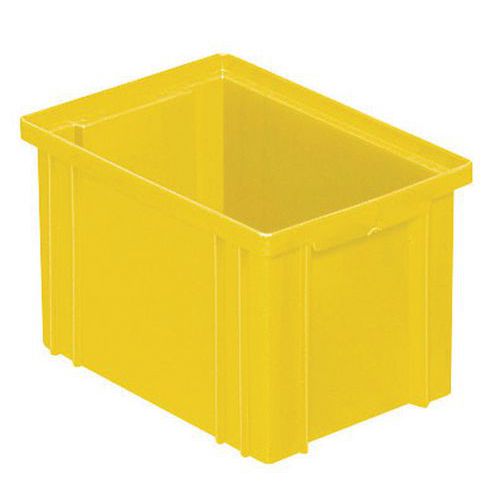 Boks som kan stables – gul – lengde 200 til 630 mm – 3,6 til 85 l