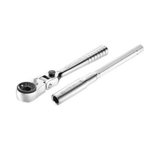 Skrallenøkkel kompakt fleksibelt hode 180° 1/4''