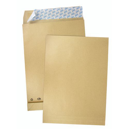 Brun Kraft-konvolutt, 120 g - Med 3 cm sidebrett - Pakke à 50