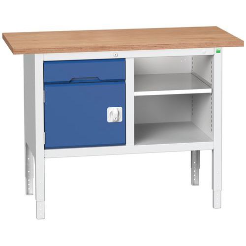Arbeidsbenk monoblokk Verso 1250x600x830-930mm - Bott