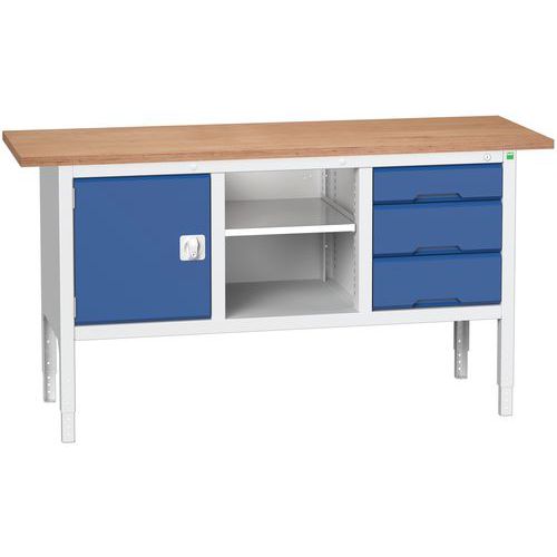 Arbeidsbenk monoblokk Verso 1750x600x830-930mm - Bott