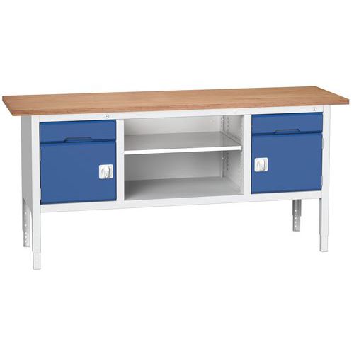 Arbeidsbenk monoblokk Verso 2000x600x830-930mm - Bott