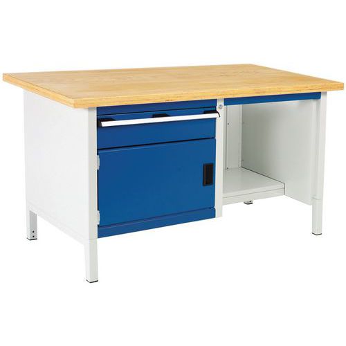 Cubio arbeidsbenk i bøk – 1 dør – 1 skuff – L1500 mm – Bott