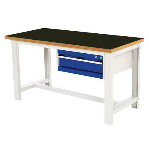 Cubio arbeidsbenk med 1 skuff – Bredde 150 cm – arfenol
